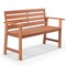 Costway Patio Solid wood Bench Wood 2-Seat Chair with Slatted Seat & Inclined Backrest